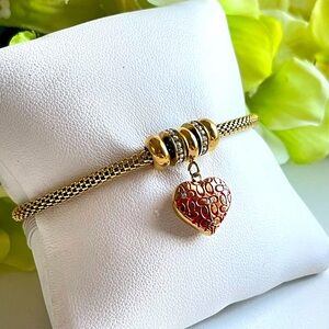 Coach Gold Heart Charm Bracelet